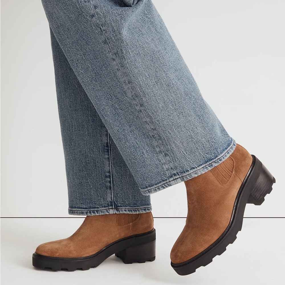 Madewell Gwenda Platform Ankle Boot NWT Size 7.5 Toffee Tan